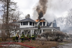 Smoke and flames from a  house fire in Barrington Hills 3-18-23. Larry Shapiro photo