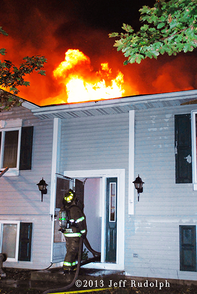 Bristol Wisconsin firefighters battle large house fire