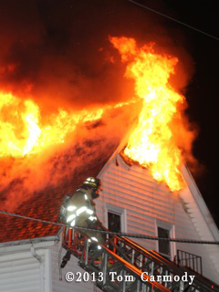 Pawtucket firefighters battle large house fire