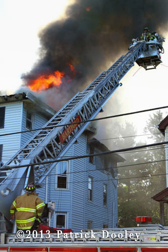 Hartford CT fire Department fighting house fire