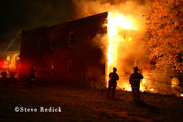Detroit fire department battles house fire
