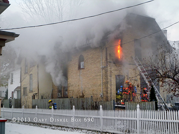 house fire in Kitchener Ontario Canada