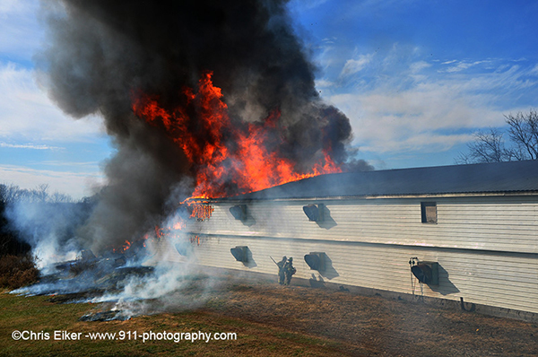 massive barn fire in Gettysburg PA