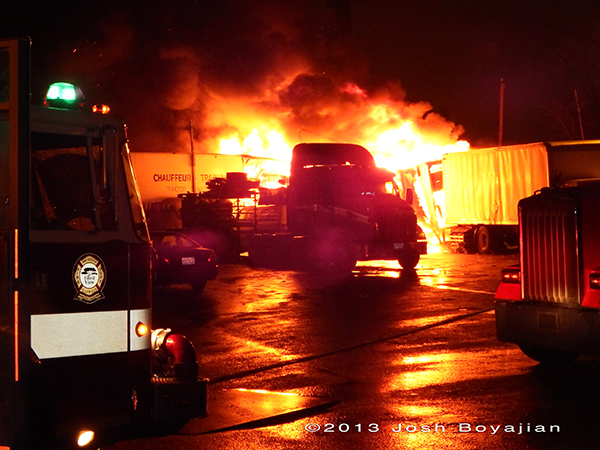 Forest View Fire Department battles truck trailers on fire