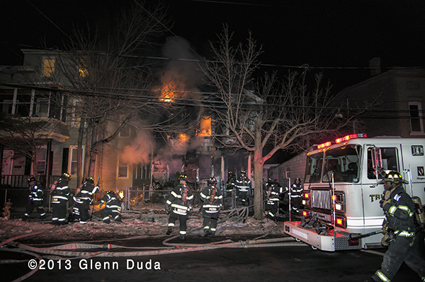 New Haven firefighters battle 2nd alarm house fire at night 12-19-13