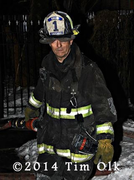 fireman at night fire scene