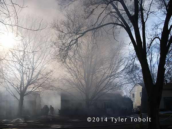 house fire with lots of smoke