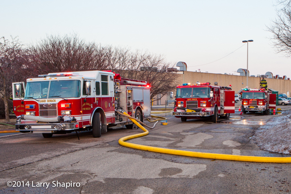 Pierce fire engines at fire scene