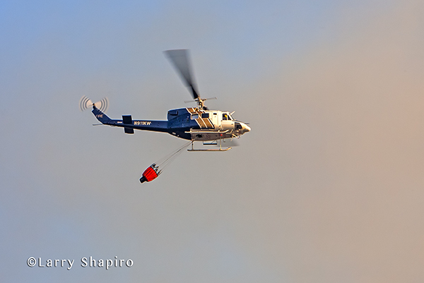 helicopter working at wild land fire