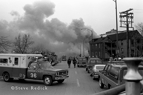 old Chicago fire scene photo