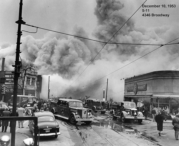 historic fire scene photo from Chicago 