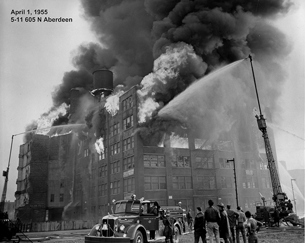 historic fire scene photo from Chicago