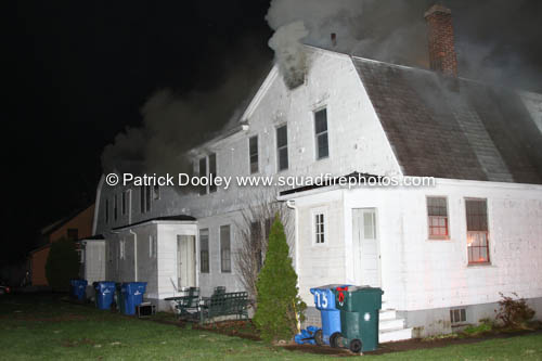 smoke from attic at night house fire