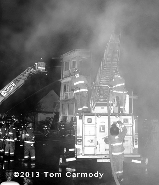 triple decker on fire in Providence