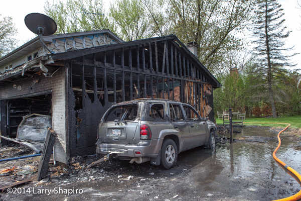 garage destroyed by fire