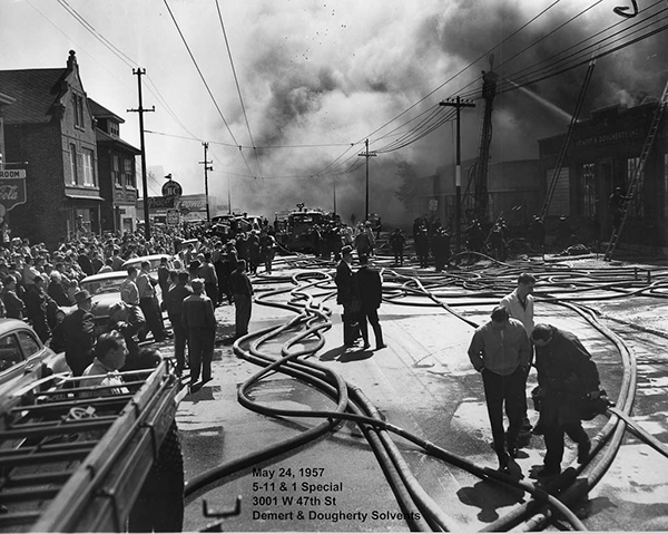 massive fire in Chicago in 1957