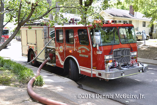 Memphis fire truck at a fire scene
