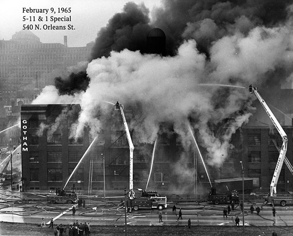 historic massive fire in Chicago  2-9-65
