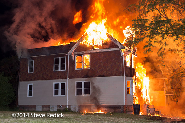 Fully engulfed dwelling fire in Detroit