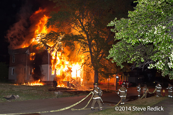 Fully engulfed dwelling fire in Detroit