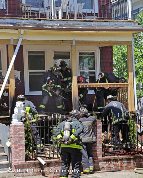 Boston firemen after fire