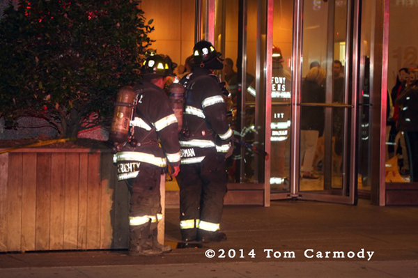 FDNY firemen in high-rise lobby