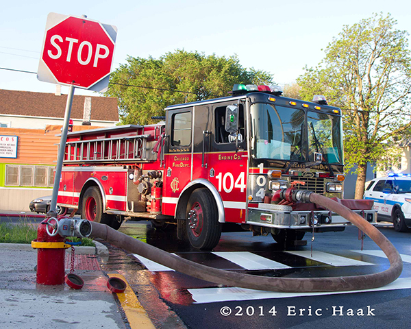 Chicago HME fire engine on a hydrant