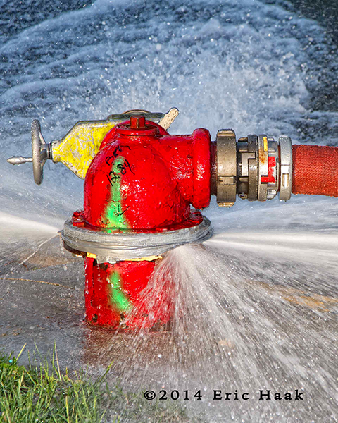 leaking fire hydrant during building fire