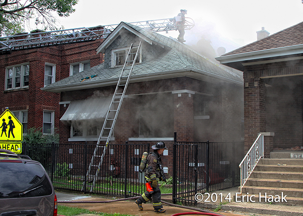 house fire scene in Chicago