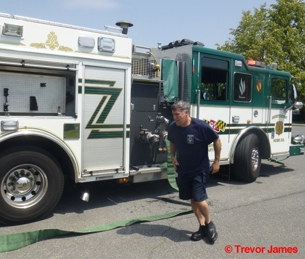 green and white fire engine from Frederick MD