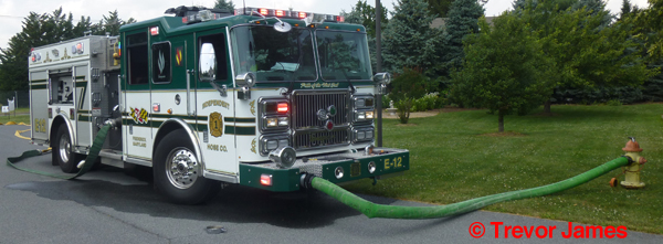 green and white fire engine from Frederick MD