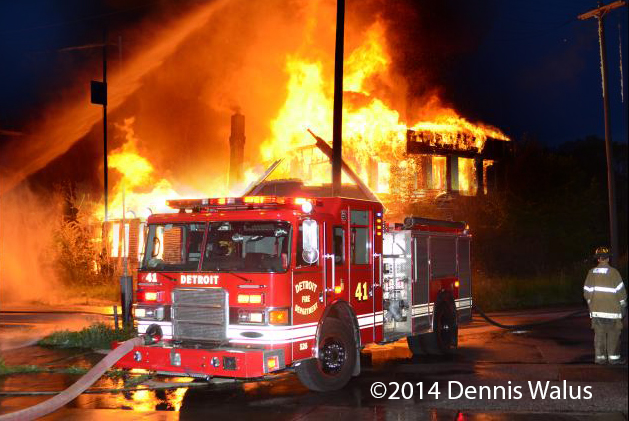 Two vacant dwellings are gutted by fire in Detroit