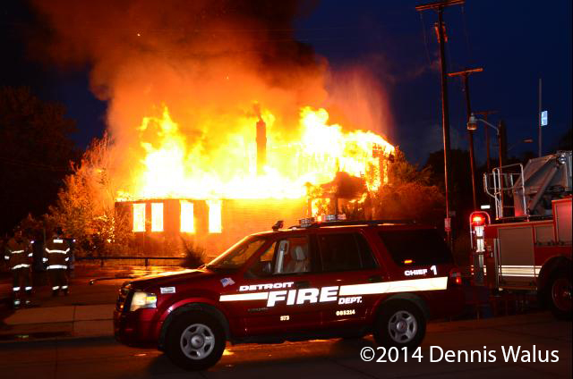 Two vacant dwellings are gutted by fire in Detroit