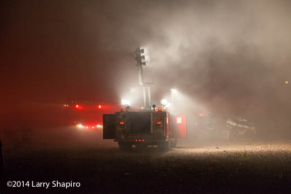 Chicago FD light wagon at night fire scene