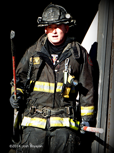Chicago fireman after battling a fire