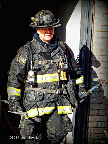 Chicago fireman after battling a fire