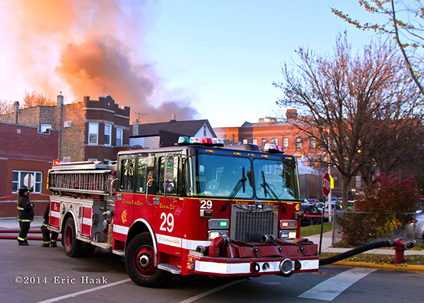 Chicago FD Engine 29 at a fire scene