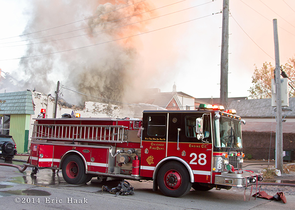 Chicago FD Engine 28 at a fire scene