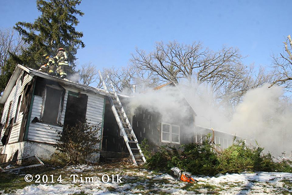 firemen training at house fire