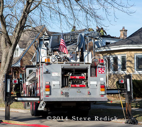 Chicago fire truck at fire scene