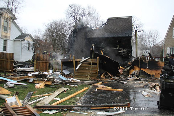 gas explosion destroys house