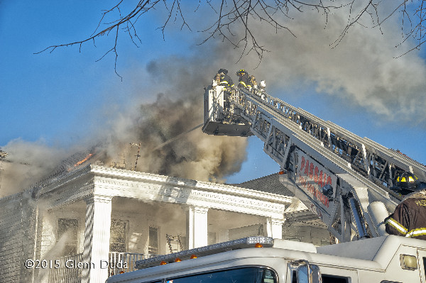 winter fire scene on Passaic NJ