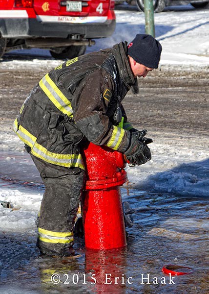 firemen in the cold with hydrant