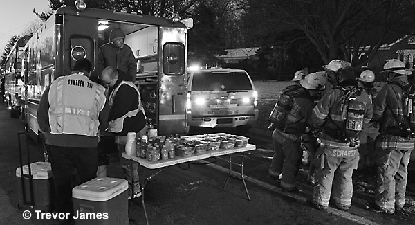 emergency canteen service at fire scene