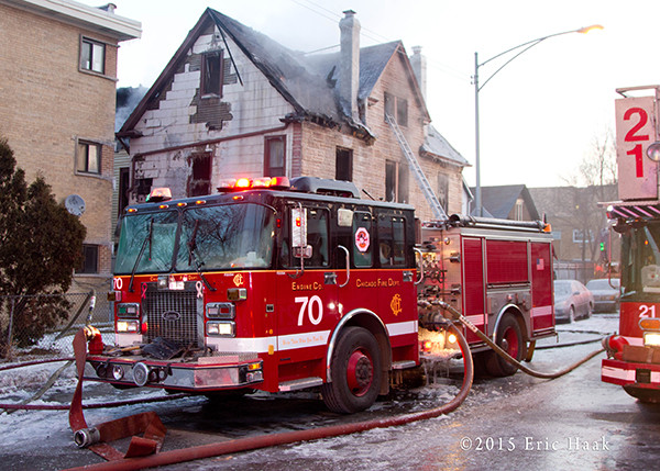Chicago FD Engine 70 at a fire scene
