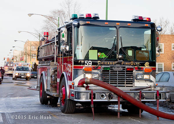 Chicago FD Engine 59 at a fire scene