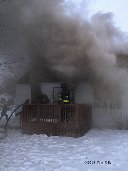 heavy smoke at house fire 
