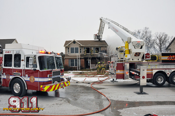 Bronto Skylift at house fire
