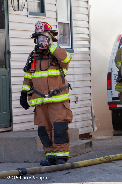 fireman using radio