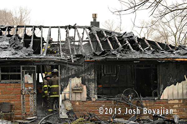 charred remains of a house fire